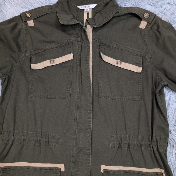 Cabi Jacket Womens M Green Utility Coat Zip Up Gorpcore Outdoors‎ Casual Comfy - Picture 9 of 11